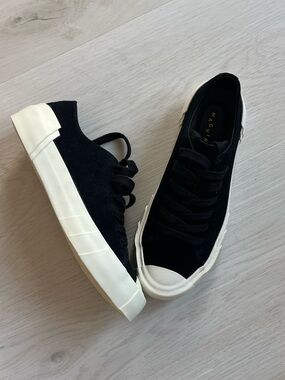 Maguire Taipei Black Suede Leather Low-Top Sneakers with White Rubber Sole